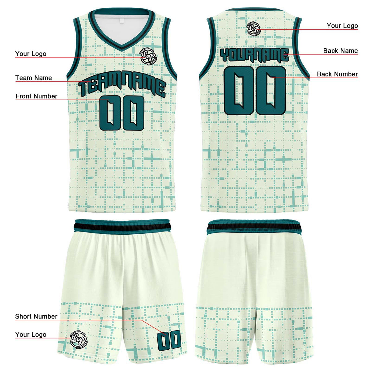 Custom Light Green Basketball Jersey Uniform Suit Printed Your Logo Name Number enthsush