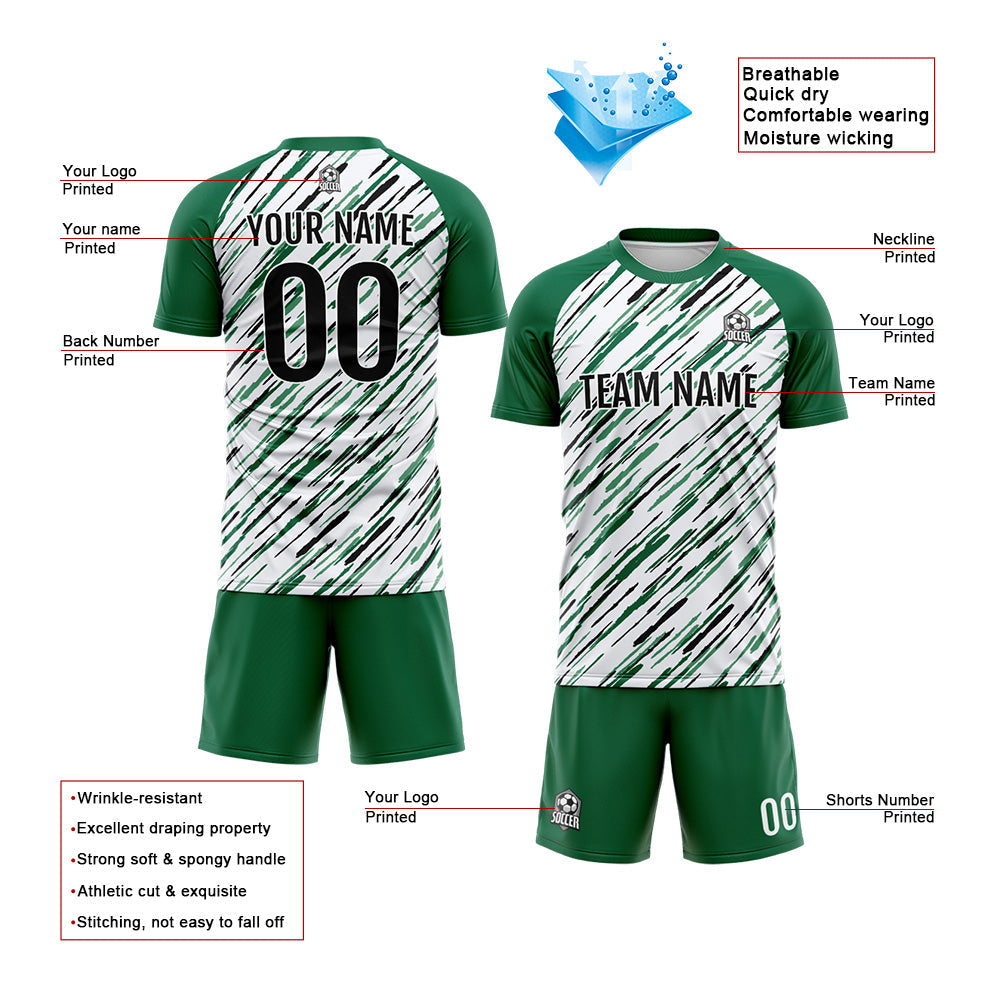 Custom Soccer Jerseys for Men Women Personalized Soccer Uniforms for Adult and Kid Green&Black enthsush