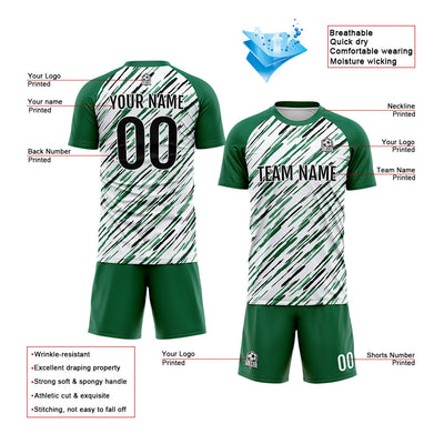 Custom Soccer Jerseys for Men Women Personalized Soccer Uniforms for Adult and Kid Green&Black enthsush
