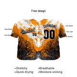 Custom Full Print Design Authentic Baseball Jersey orange-black-white