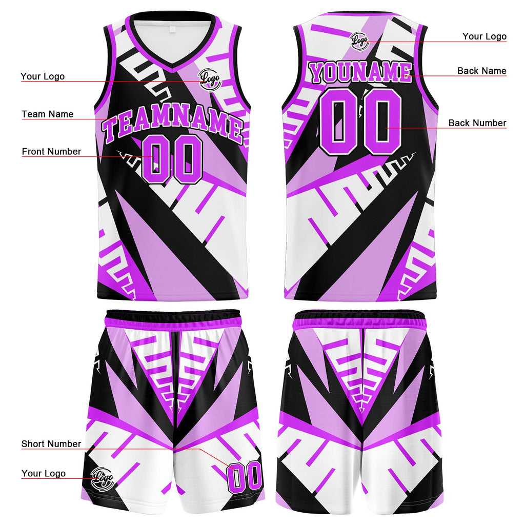 Custom White Black Rose Basketball Jersey Uniform Suit Printed Your Logo Name Number enthsush