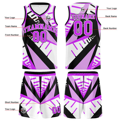 Custom White Black Rose Basketball Jersey Uniform Suit Printed Your Logo Name Number enthsush