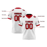 Custom White Red Reversible Gradient Football Jersey Personalized Football Shirts for Men Women  Printed Team Name Number Logo