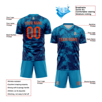 Custom Soccer Jerseys for Men Women Personalized Soccer Uniforms for Adult and Kid Blue-Navy enthsush