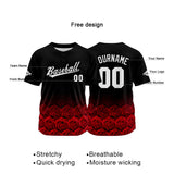 Custom Full Print Design Authentic Baseball Jersey rose-red