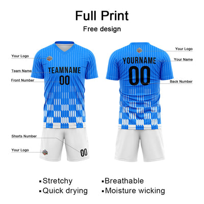 Custom Soccer Jerseys for Men Women Personalized Soccer Uniforms for Adult and Kid Blue-White enthsush