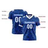 Custom Blue White Reversible Gradient Football Jersey Personalized Football Shirts for Men Women  Printed Team Name Number Logo