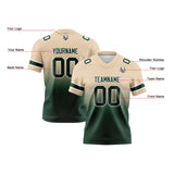 Custom Khaki Dark Green Reversible Gradient Football Jersey Personalized Football Shirts for Men Women  Printed Team Name Number Logo