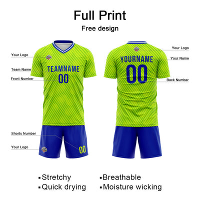 Custom Soccer Jerseys for Men Women Personalized Soccer Uniforms for Adult and Kid Green-Blue enthsush