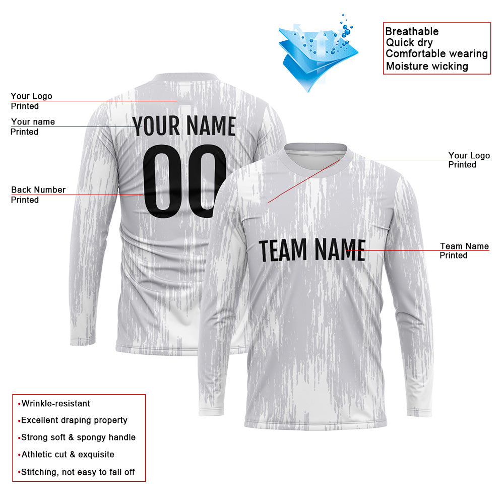 Custom Basketball Soccer Football Shooting Long T-Shirt for Adults and Kids Gray enthsush