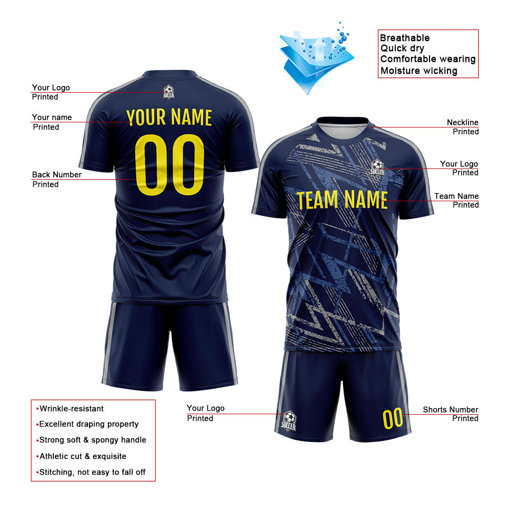 Custom Soccer Jerseys for Men Women Personalized Soccer Uniforms for Adult and Kid Navy enthsush