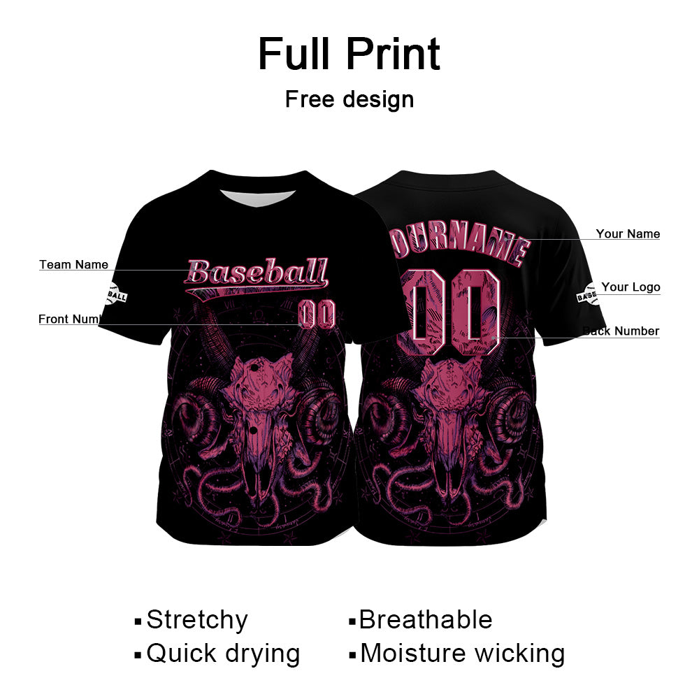 Custom Black Baseball Jersey Personalized Baseball Shirt for Men Women Kids Youth enthsush