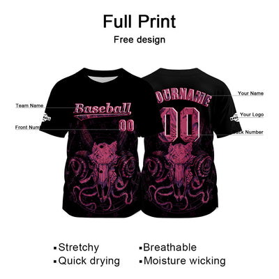 Custom Black Baseball Jersey Personalized Baseball Shirt for Men Women Kids Youth enthsush