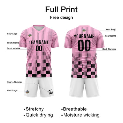 Custom Soccer Jerseys for Men Women Personalized Soccer Uniforms for Adult and Kid Pink-White enthsush