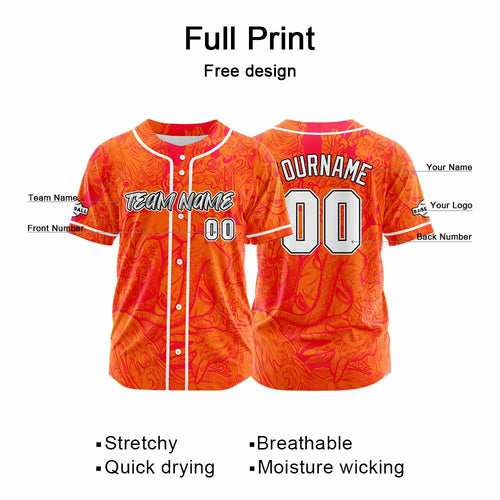 Custom Baseball Uniforms High-Quality for Adult Kids Optimized for Performance Witch-Orange enthsush