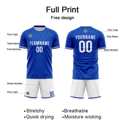 Custom Soccer Jerseys for Men Women Personalized Soccer Uniforms for Adult and Kid Royal-White enthsush