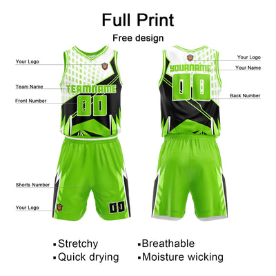 Custom Neon Green Basketball Jersey Uniform Suit Printed Your Logo Name Number enthsush