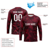 Custom Basketball Soccer Football Shooting Long T-Shirt for Adults and Kids Red-Crimson
