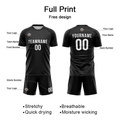 Custom Soccer Jerseys for Men Women Personalized Soccer Uniforms for Adult and Kid Black enthsush