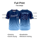 Custom Full Print Design Authentic Baseball Jersey light blue-navy
