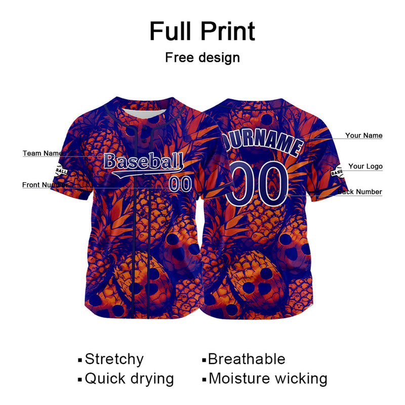 Custom Blue Baseball Jersey Personalized Baseball Shirt for Men Women Kids Youth