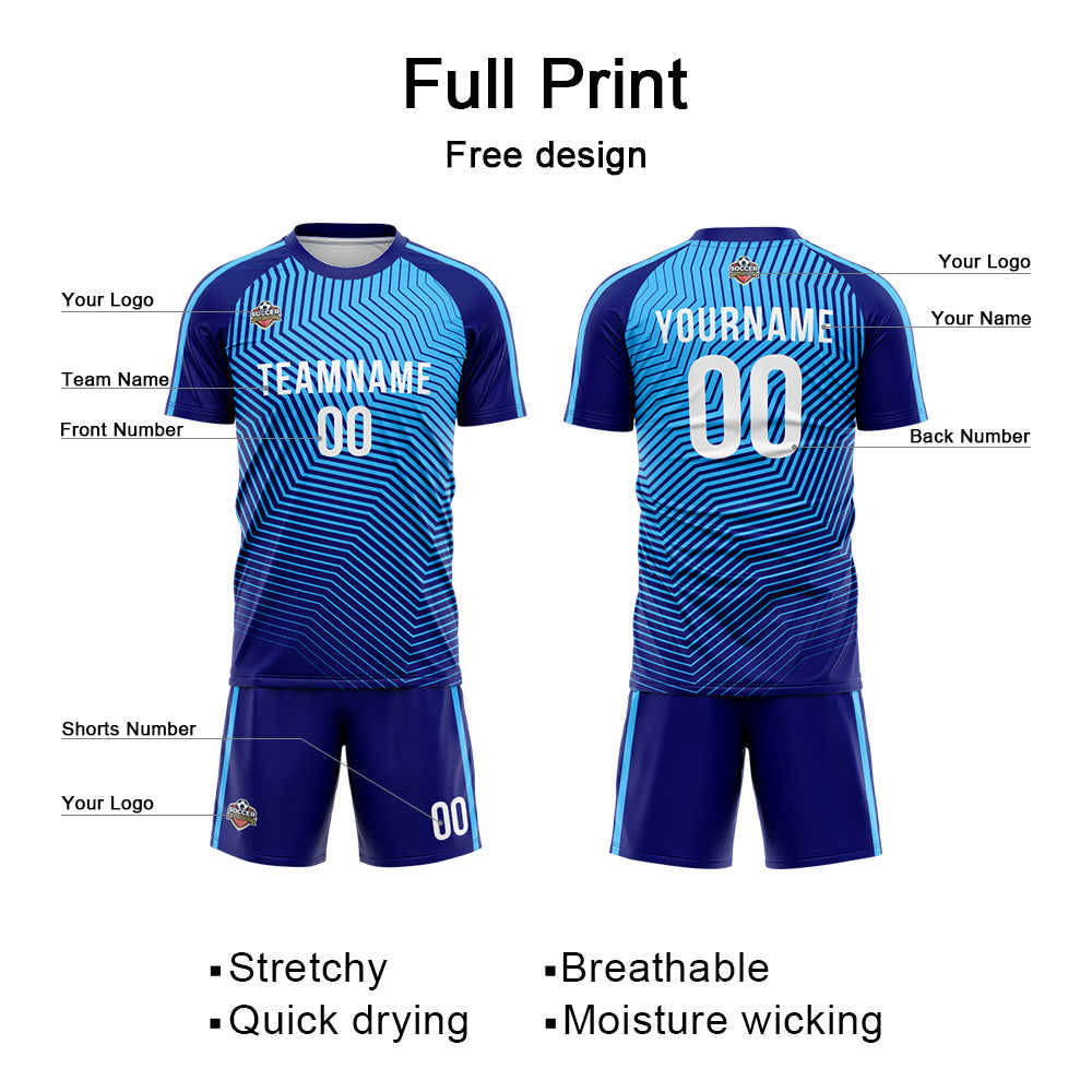Custom Soccer Jerseys for Men Women Personalized Soccer Uniforms for Adult and Kid Royal-Light Blue enthsush