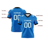 Custom Blue Cyan Football Jersey Personalized Football Shirts for Men Women  Printed Team Name Number Logo