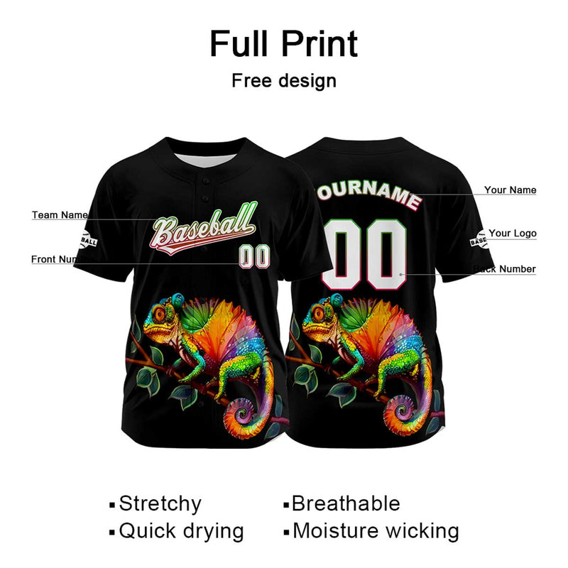 Custom Black Baseball Jersey Personalized Baseball Shirt for Men Women Kids Youth