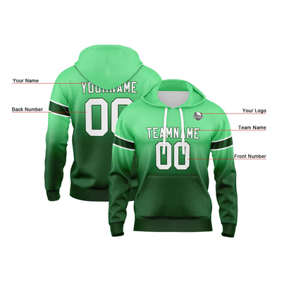 Custom Gradient Hoodie For Man Woman Girl Boy Print Your Logo Name Number Green enthsush
