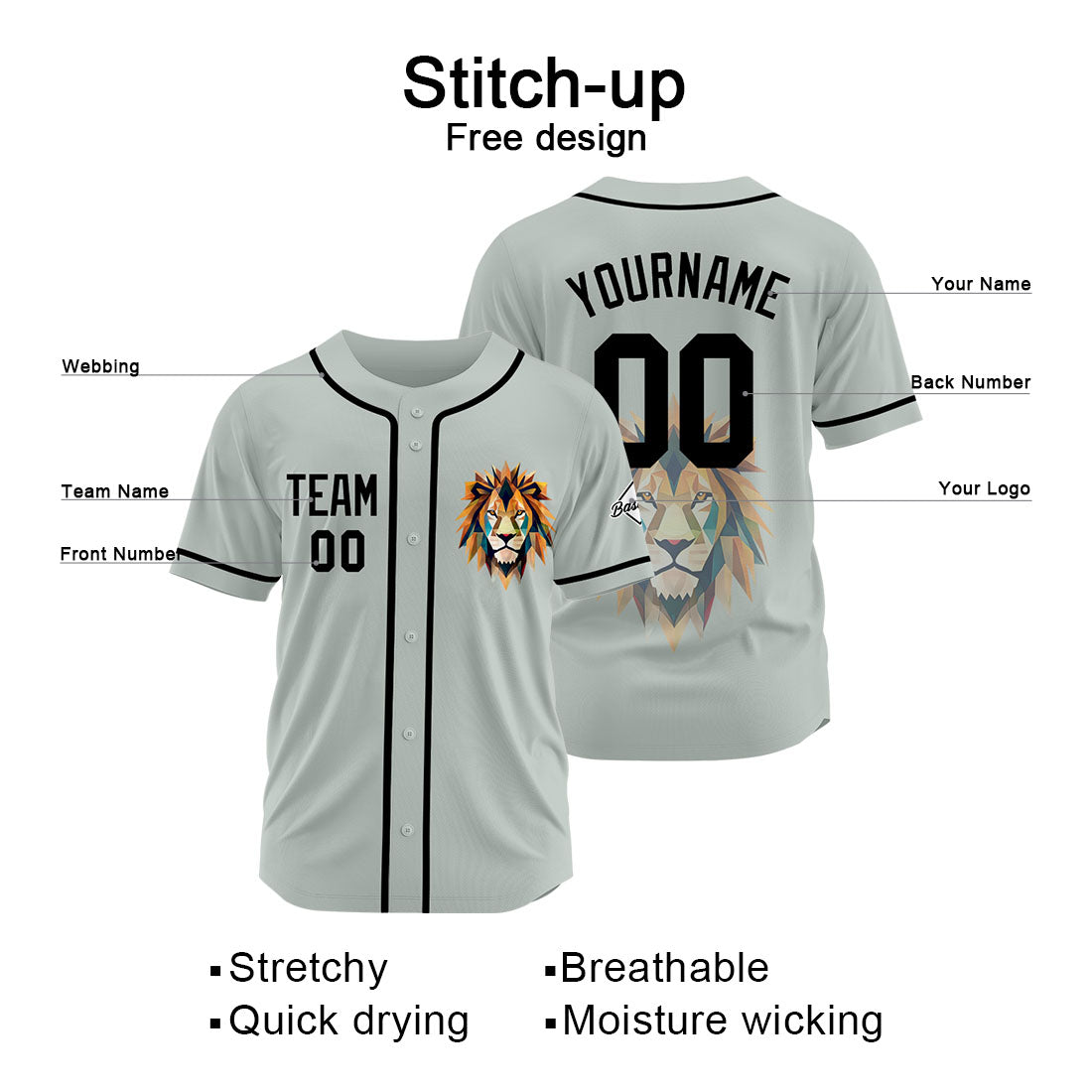 Custom Baseball Uniforms High-Quality for Adult Kids Optimized for Performance Gray enthsush