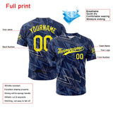 Custom Full Print Design Authentic Baseball Jersey navy-gray