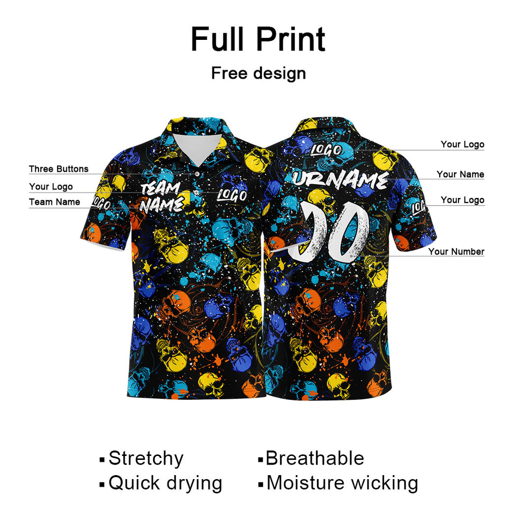 Custom Football Polo Shirts  Add Your Unique Logo/Name/Number Blue&Yellow enthsush