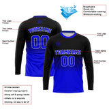 Custom Basketball Soccer Football Shooting Long T-Shirt for Adults and Kids Black&Royal