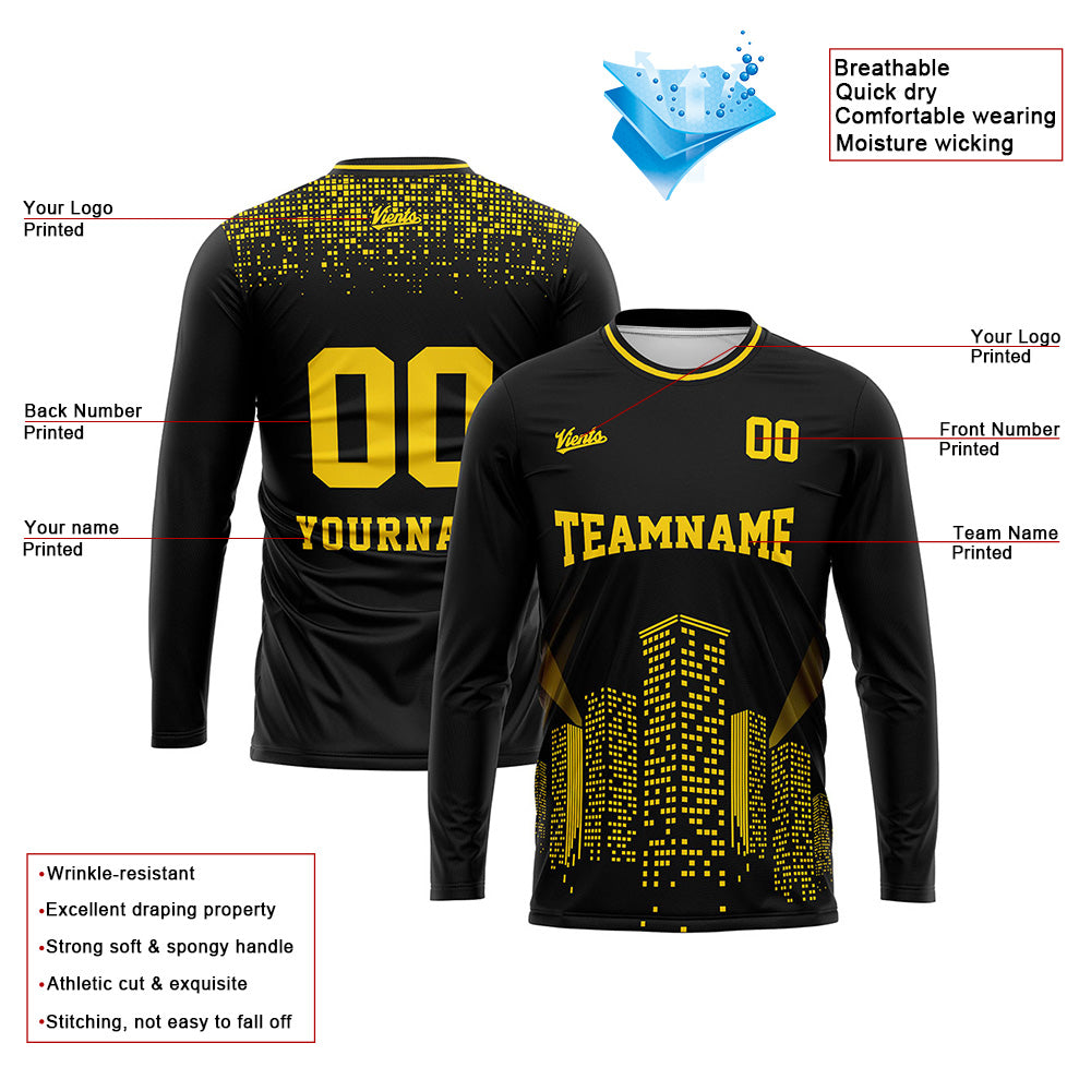 Custom Basketball Soccer Football Shooting Long T-Shirt for Adults and Kids Black enthsush