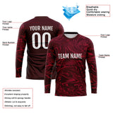 Custom Basketball Soccer Football Shooting Long T-Shirt for Adults and Kids Red-Crimson