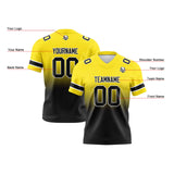 Custom Yellow&Black Gradient Football Jersey Personalized Football Shirts for Men Women  Printed Team Name Number Logo