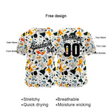 Custom Full Print Design Authentic Baseball Jersey white-orange