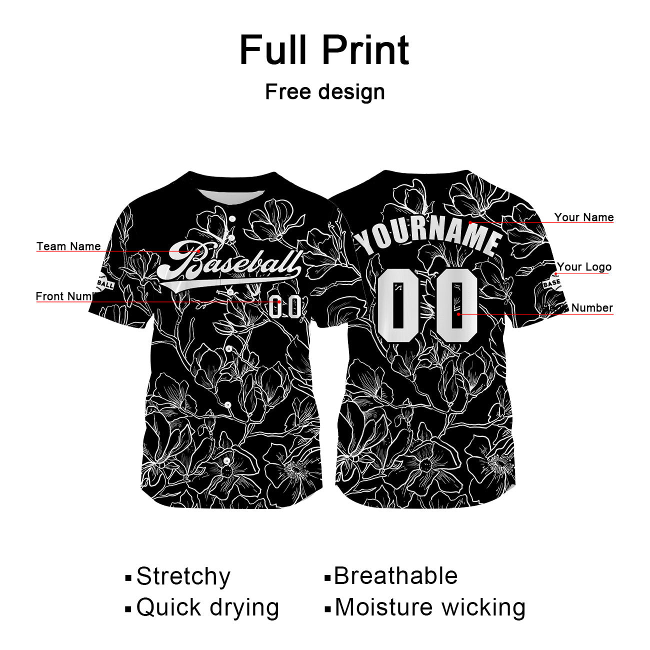 Custom Black Purple Jersey Personalized Baseball Shirt for Men Women Kids Youth enthsush