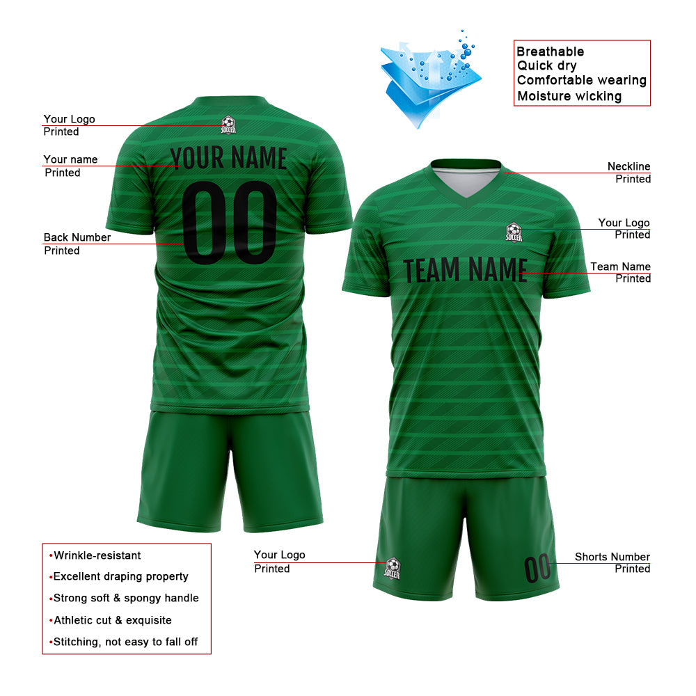 Custom Soccer Jerseys for Men Women Personalized Soccer Uniforms for Adult and Kid Green enthsush