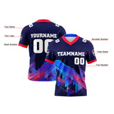 Custom Blue White Reversible Gradient Football Jersey Personalized Football Shirts for Men Women  Printed Team Name Number Logo