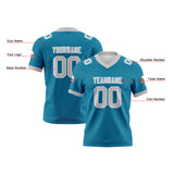Custom Blue Grey Football Jersey Personalized Football Shirts for Men Women  Printed Team Name Number Logo