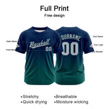 Custom Full Print Design Authentic Baseball Jersey green-navy