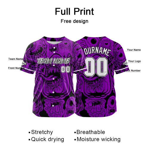 Custom Baseball Uniforms High-Quality for Adult Kids Optimized for Performance Monster-Purple enthsush