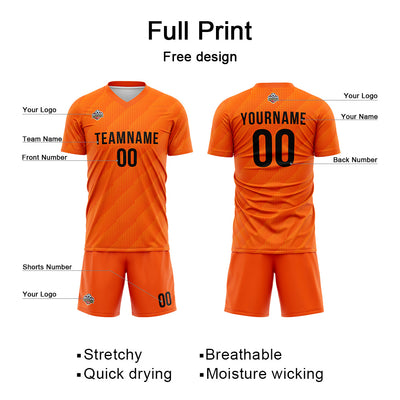 Custom Soccer Jerseys for Men Women Personalized Soccer Uniforms for Adult and Kid Orange enthsush
