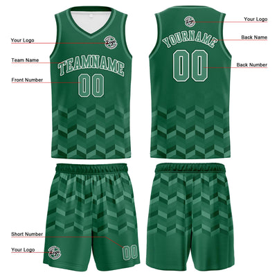 Custom Green Basketball Jersey Uniform Suit Printed Your Logo Name Number enthsush
