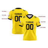 Custom Yellow Black Football Jersey Personalized Football Shirts for Men Women  Printed Team Name Number Logo