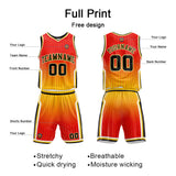 Custom Gradient Red Yellow Reversible Basketball Suit for Adults and Kids Personalized Jersey