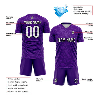 Custom Purple Soccer Jerseys for Men Women Personalized Soccer Uniforms for Adult and Kid enthsush