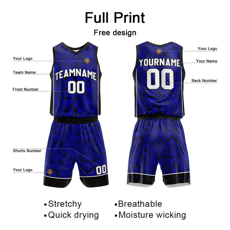 Custom Royal Reversible Basketball Suit for Adults and Kids Personalized Jersey