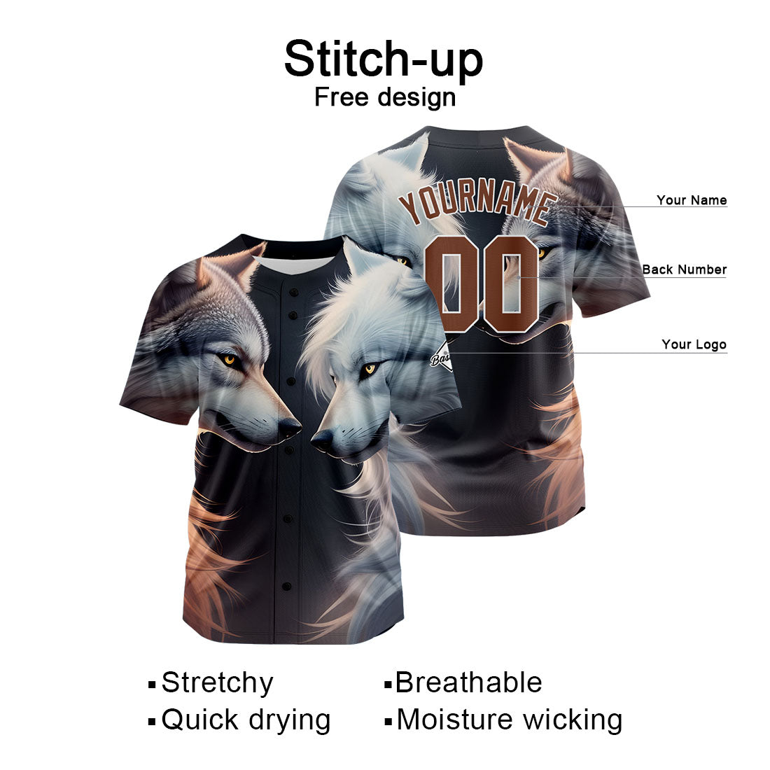 Custom Baseball Uniforms High-Quality for Adult Kids Optimized for Performance Samurai Wolf enthsush